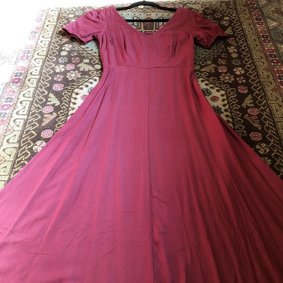 Beautiful Smocked-Back V-Neck Fit & Flare Dress - Size XS - Picture 5 of 16